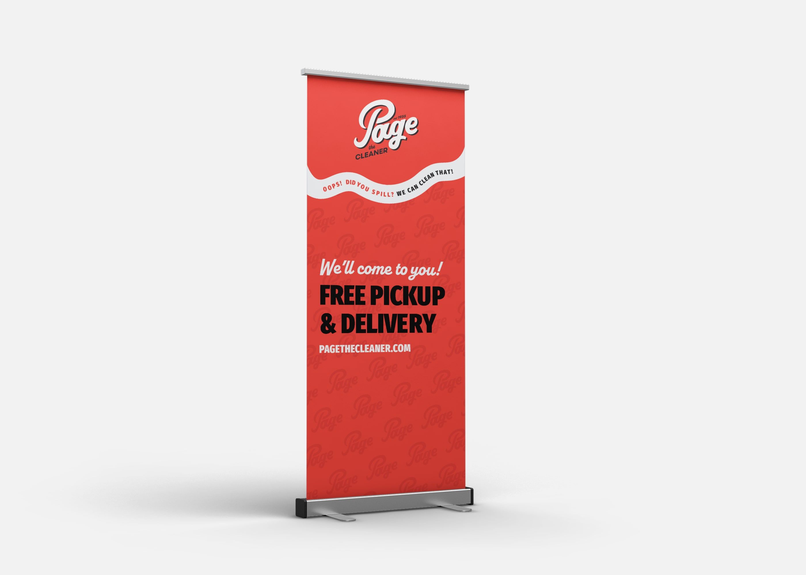 Page the Cleaner Pull Up Banner